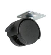 Twin Caster Wheel with Brake (Model 087 TWPQ) – Heavy Duty Dual Wheel, Locking Swivel, Smooth & Secure Rolling for Furniture, Equipment, Racks & Carts